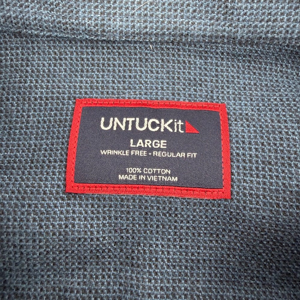 UNTUCKit Button Down Mens Large Veneto Teal Wrinkle Free Regular Fit 40250 - Picture 4 of 8